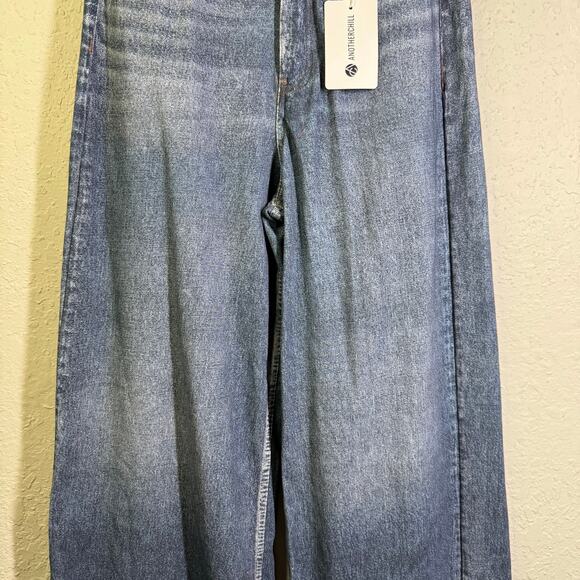 ANOTHERCHILL Jeans Medium Sweatpants Faux Denim Wide Leg Front Zipper & Pockets - Picture 6 of 16